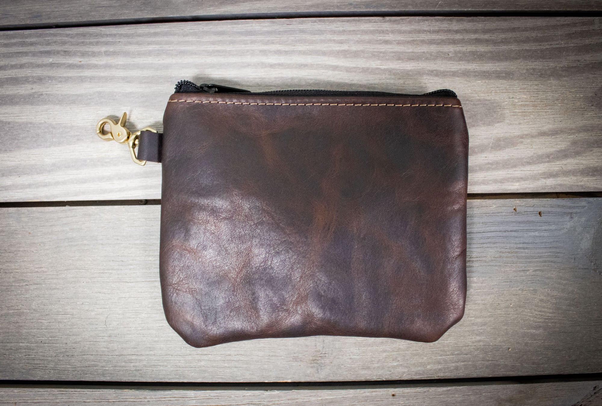 Leather Golf Tee Pouch Coal Bison- Steurer & Jacoby