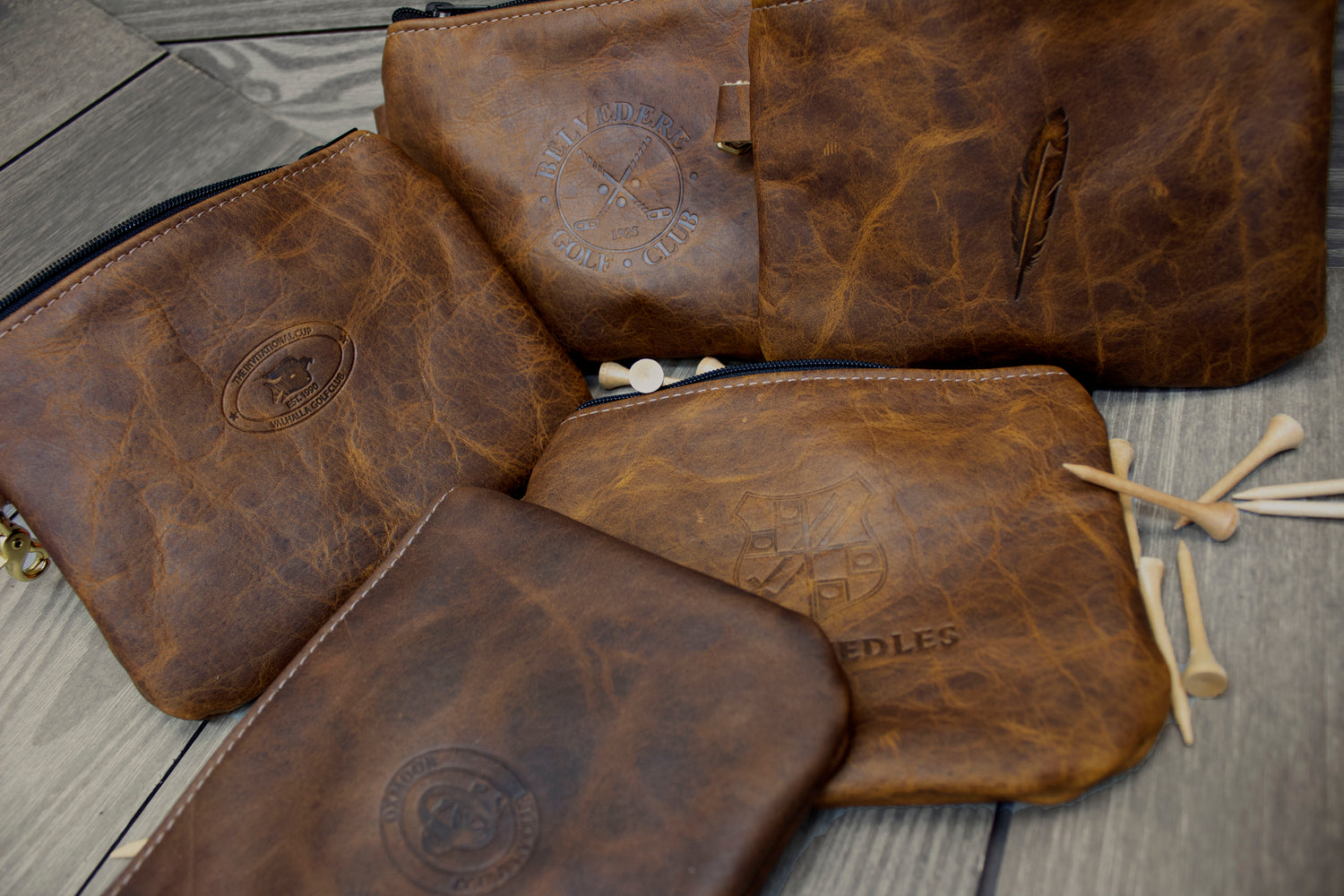 LEATHER VALUABLES POUCHES
