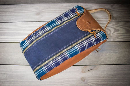 MacDonald Lord Isles Blue Modern Tartan Golf Shoe Bag- Steurer & Jacoby