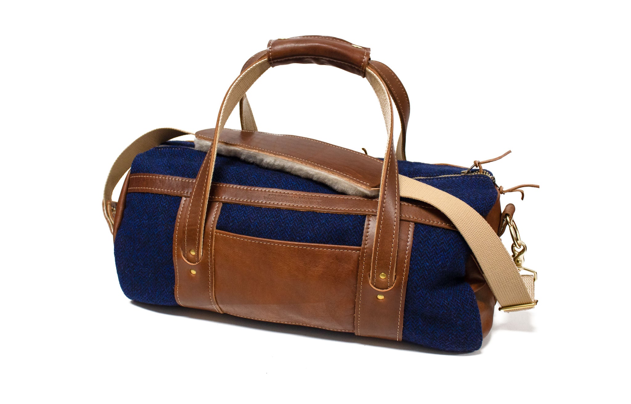 Navy Harris Tweed Club Duffel Bag- Steurer & Jacoby
