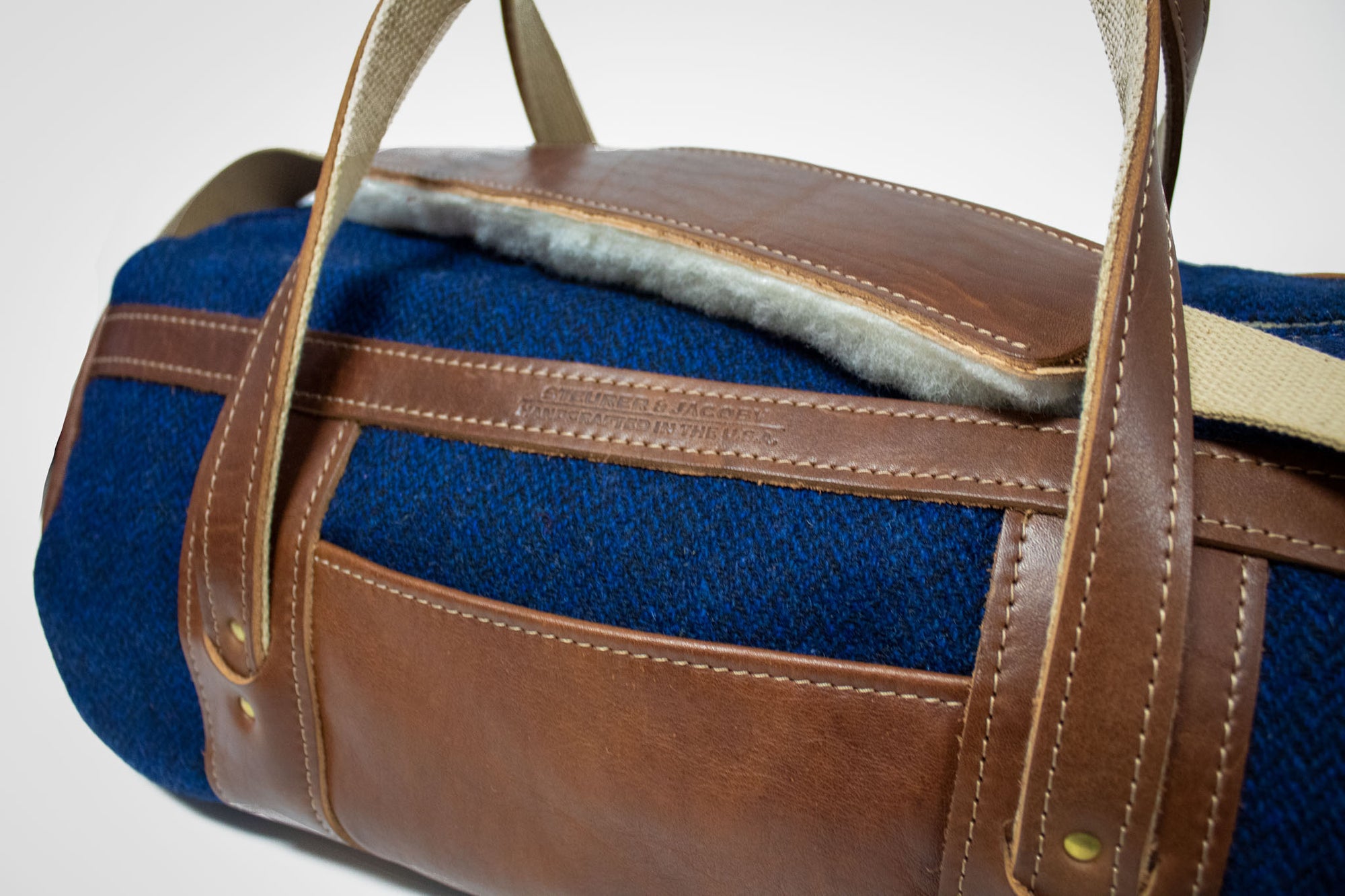 Navy Harris Tweed Club Duffel Bag- Steurer & Jacoby