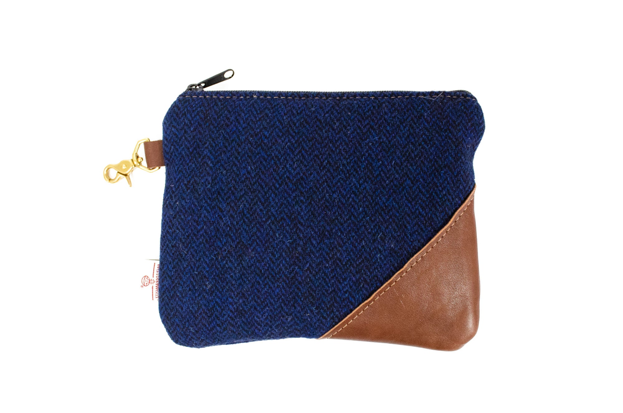 Navy Harris Tweed Valuables Pouch- Steurer & Jacoby