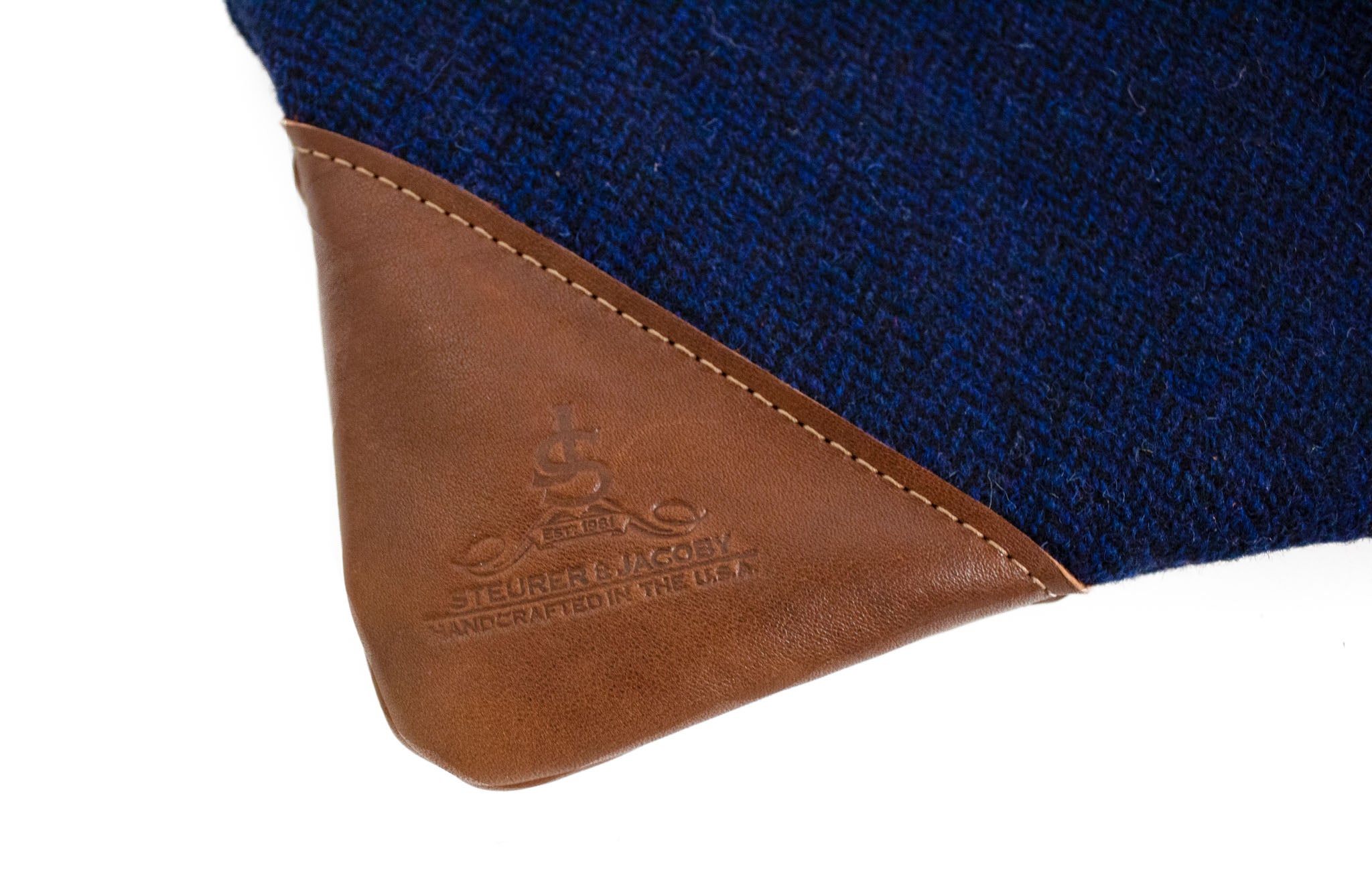 Steurer & Jacoby Logo on Harris Tweed Valuables Pouch- Steurer & Jacoby