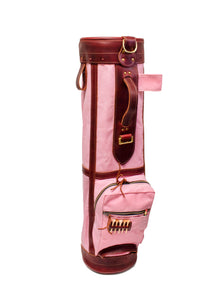 Light Pink and Burgundy Leather Sunday Style Golf Bag- Steurer & Jacoby