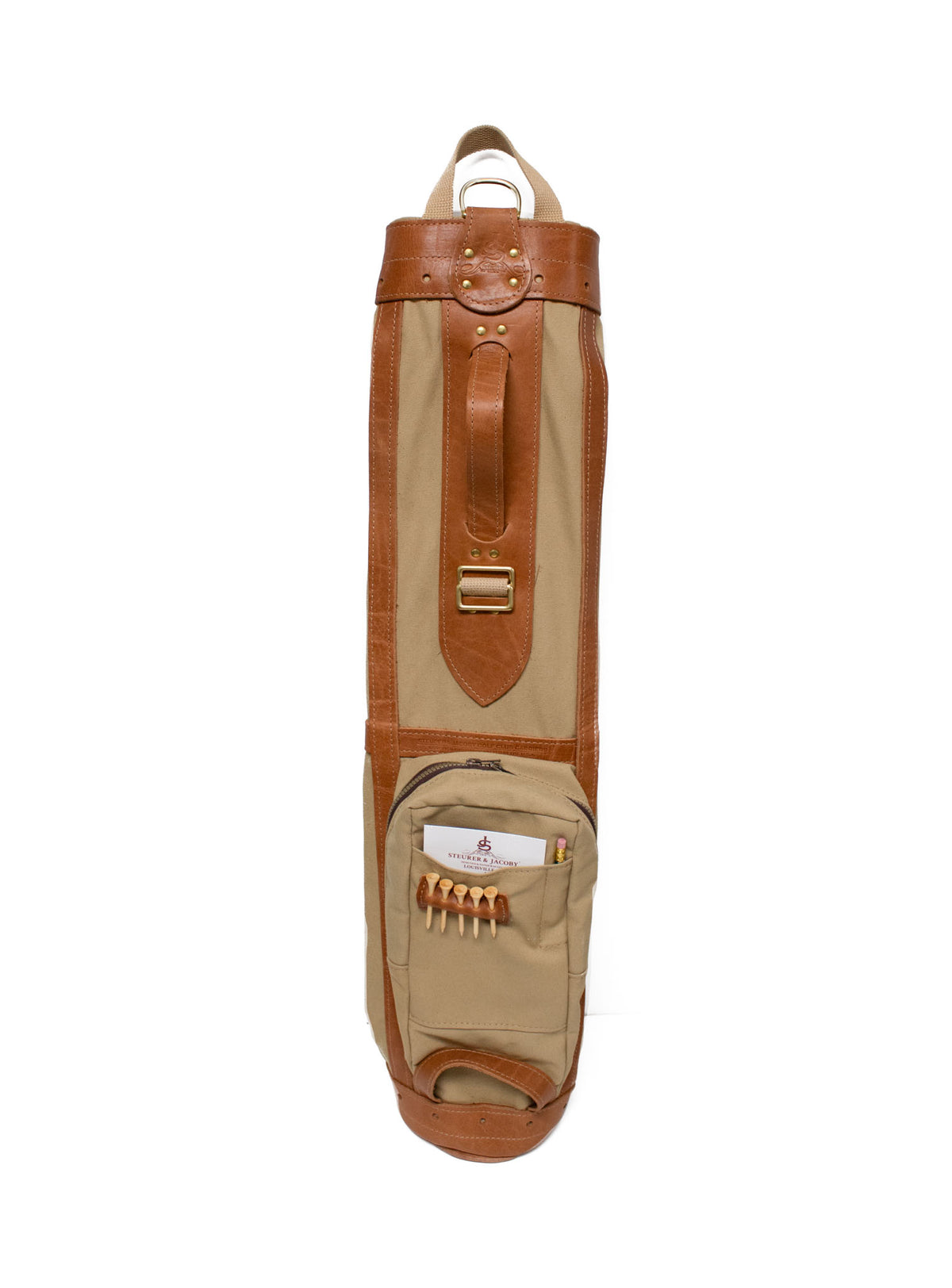 British Tan and Natural Leather Pencil Bag- Steurer & Jacoby