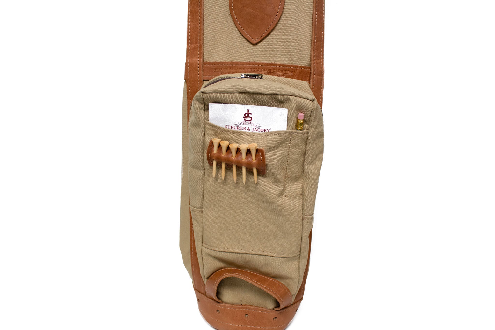 British Tan and Natural Leather Pencil Bag- Steurer & Jacoby