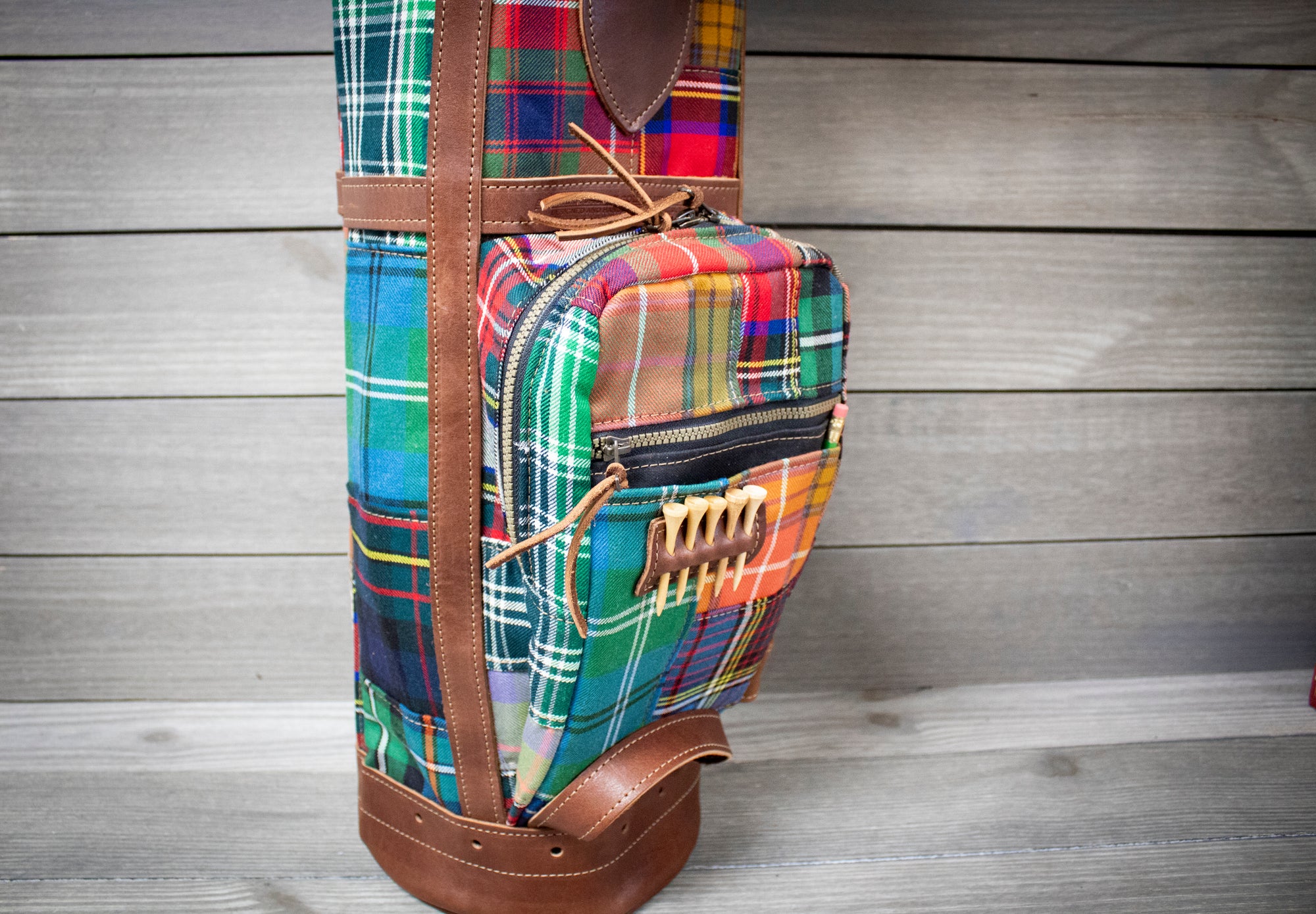 Tartan Patchwork Sunday Style Golf Bag Ball Pocket- Steurer & Jacoby