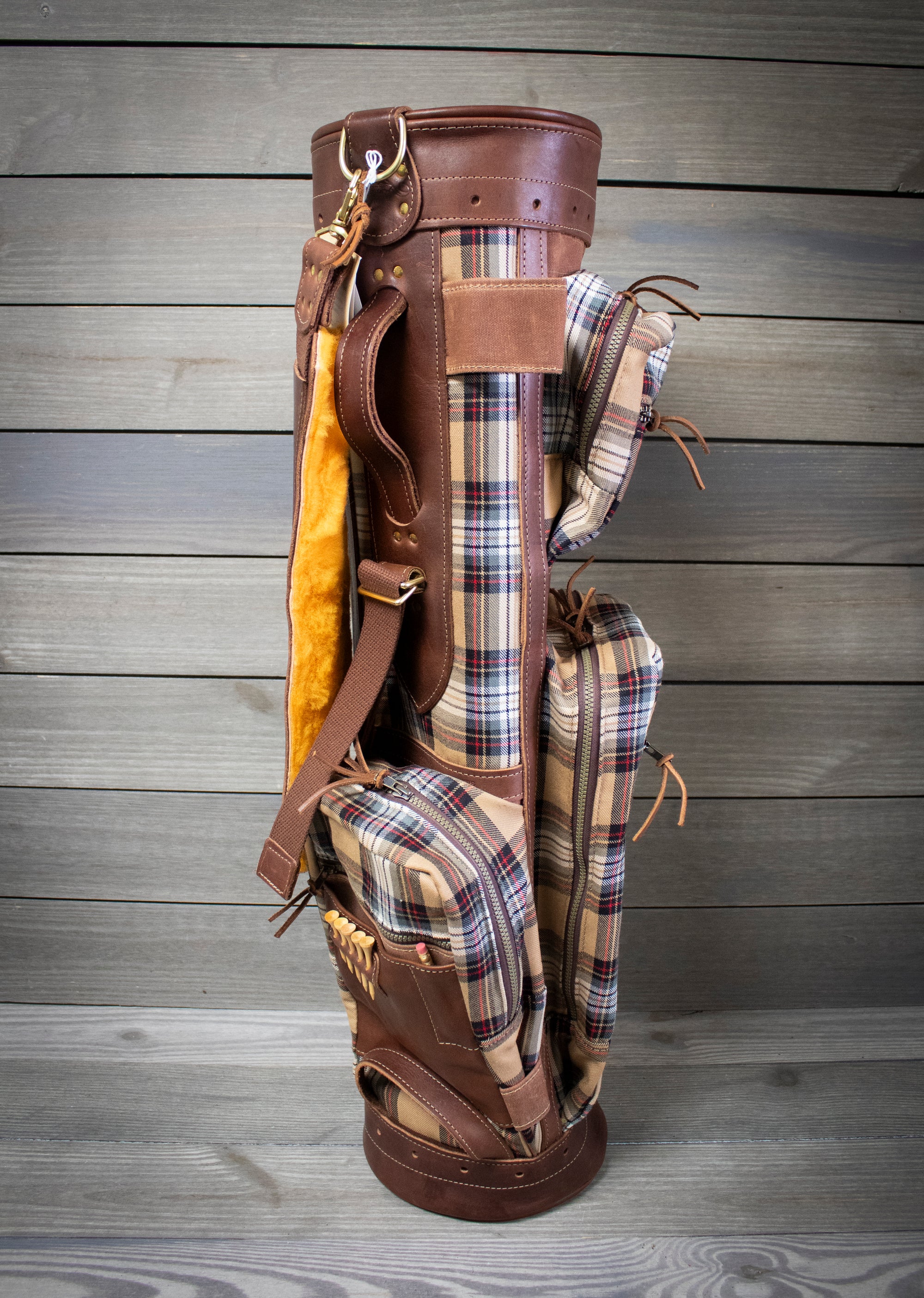 Stewart Camel Modern Tartan Gran Tour Style Golf Bag- Steurer & Jacoby