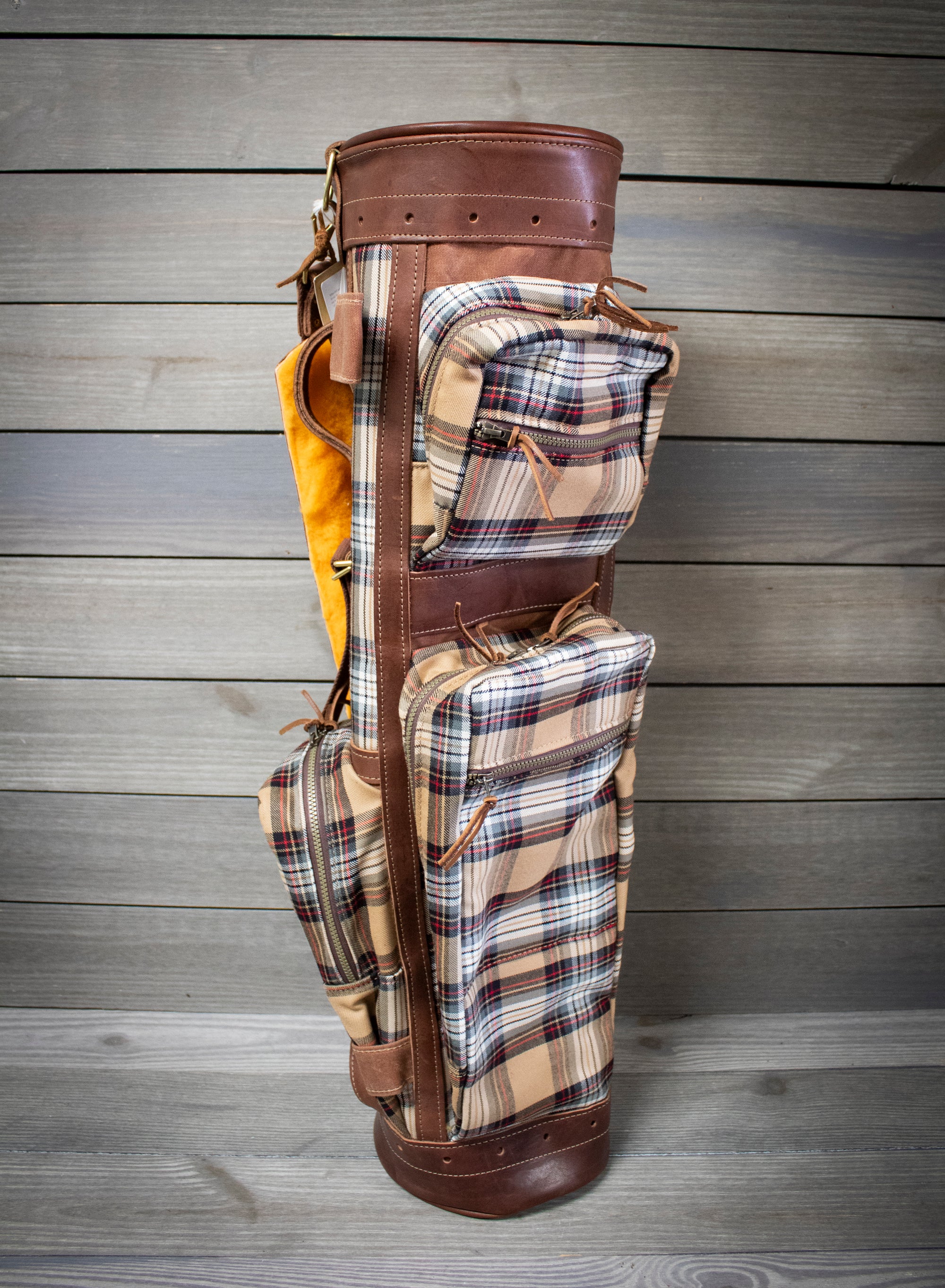 Stewart Camel Modern Tartan Gran Tour Style Golf Bag- Steurer & Jacoby