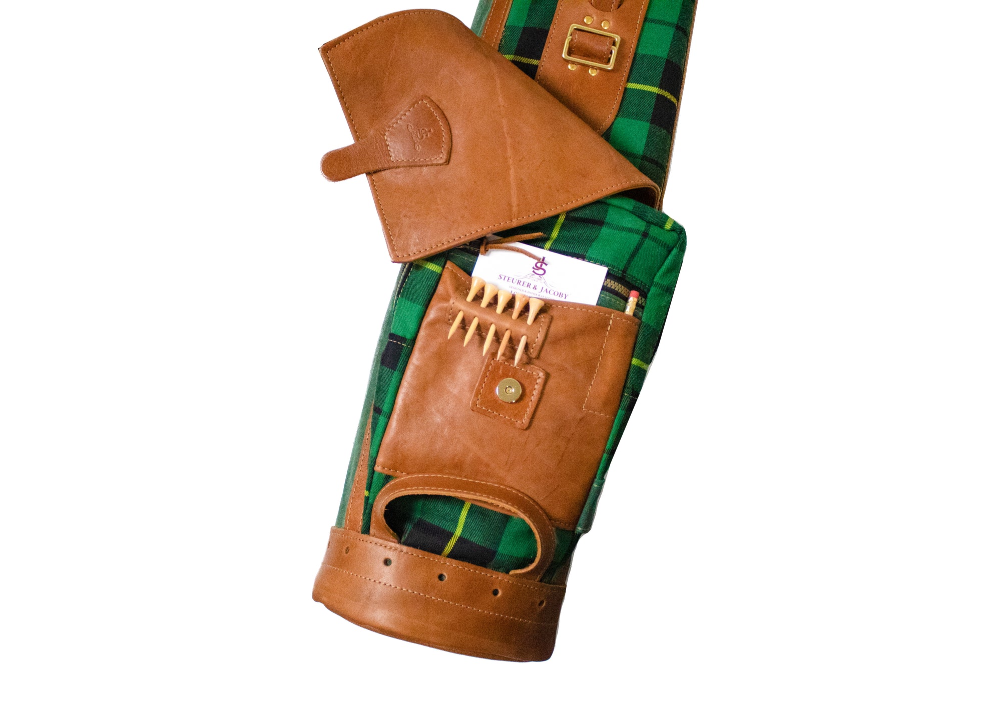 Wallace Green Tartan Sunday Bag Ball Pocket- Steurer & Jacoby