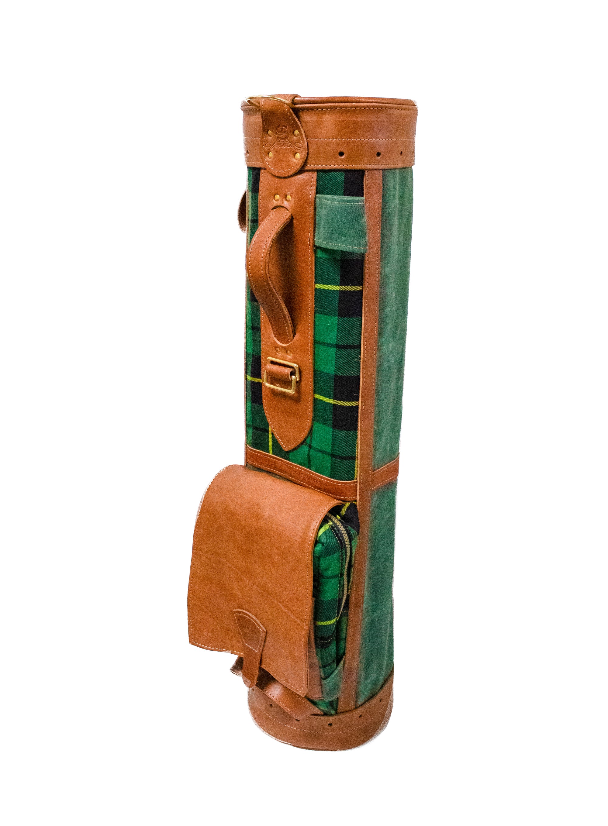 Wallace Green Tartan Sunday Bag Side- Steurer & Jacoby