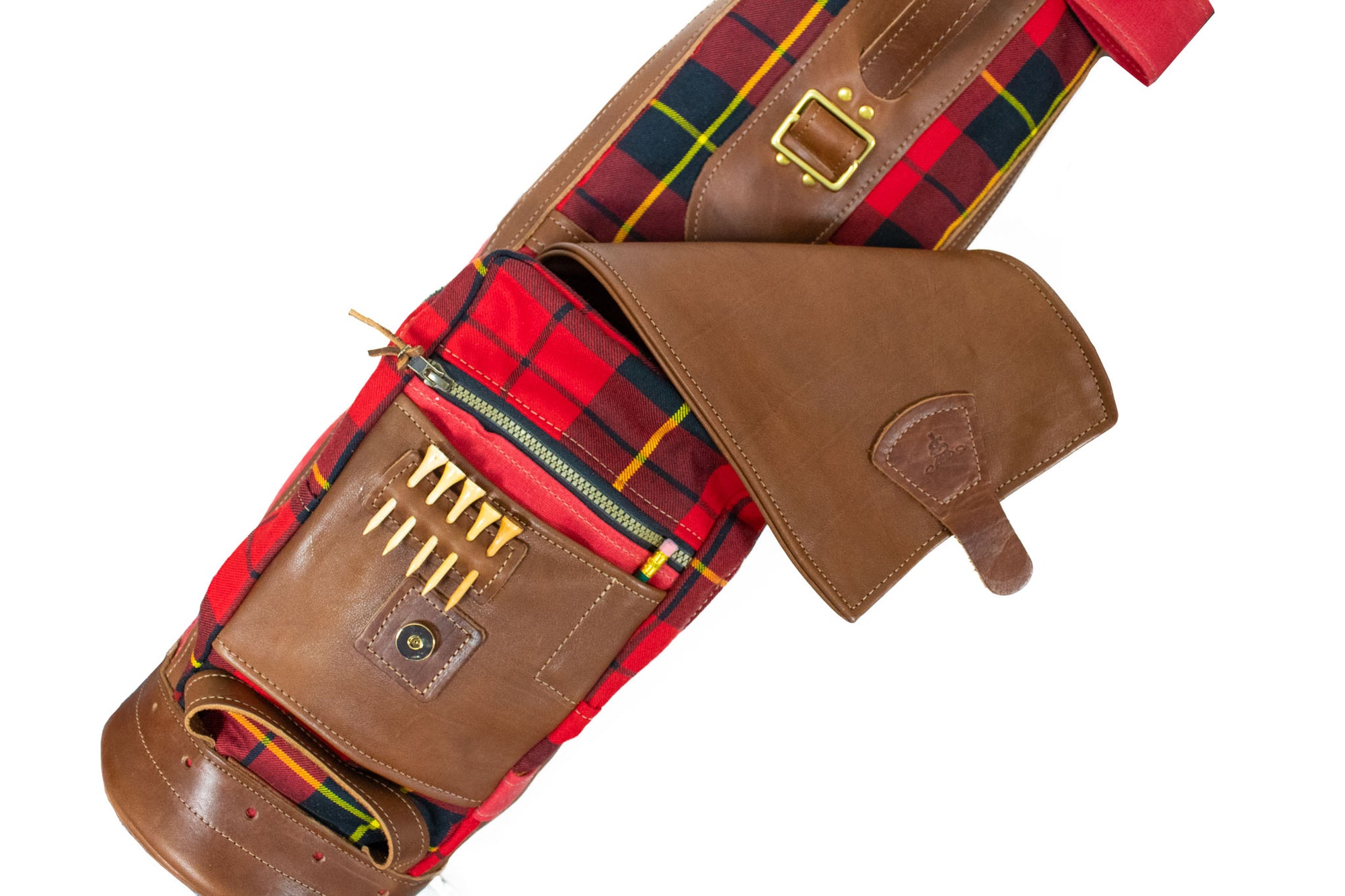 Wallace Red Modern Sunday Style Golf Bag Ball Pocket- Steurer & Jacoby