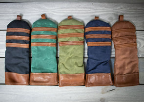 Waxed Canvas and Leather Fairway Wood Covers- Steurer & Jacoby