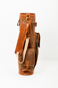 Sunday Golf Bag -  8" | 2 Pockets in Brush Brown with natural Leather 