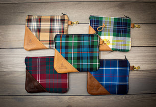 Tartan and Leather Valuables Pouch - Steurer & Jacoby