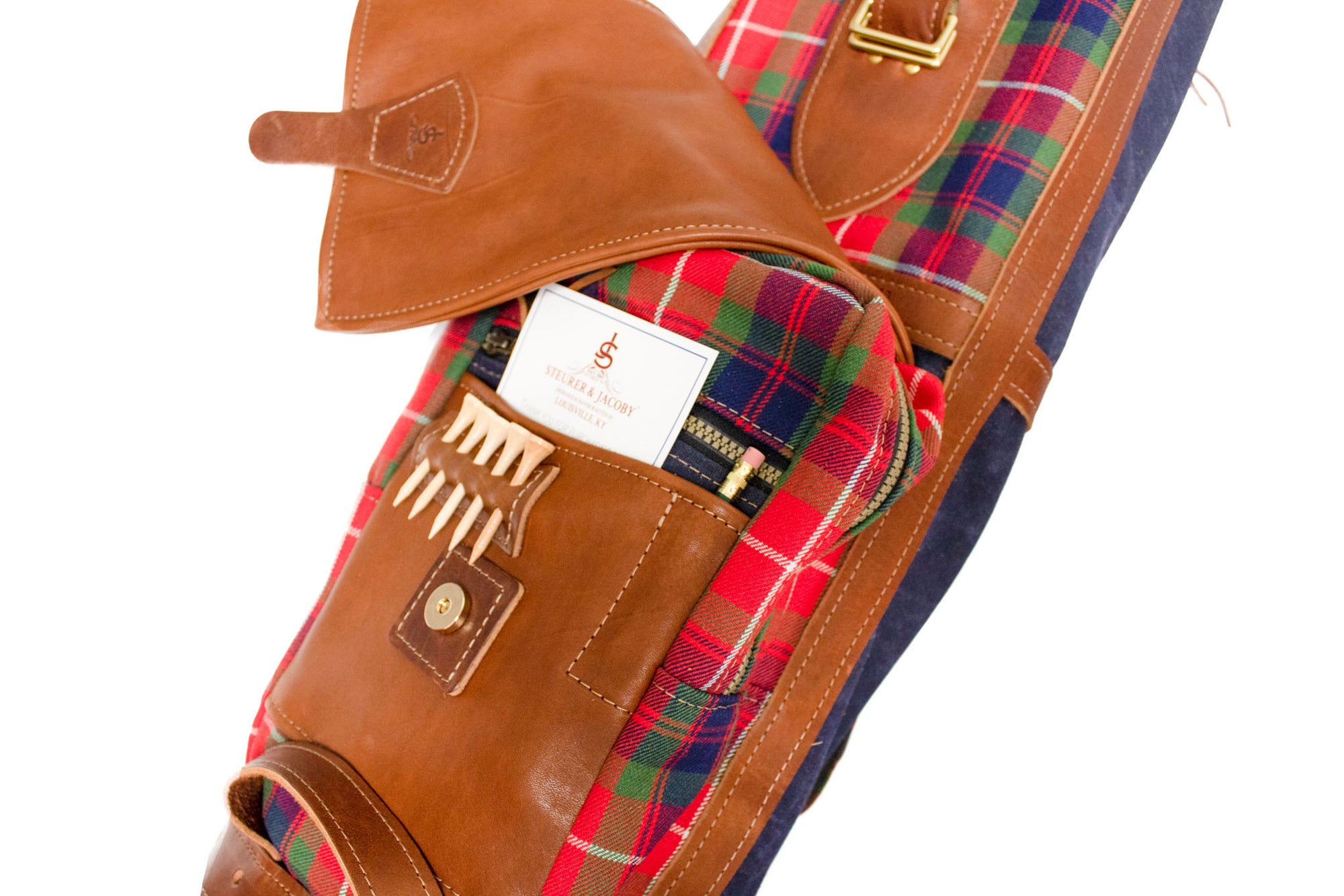 Fraser of Lovat Tartan Staff Style Golf Bag Ball Pocket- Steurer & Jacoby
