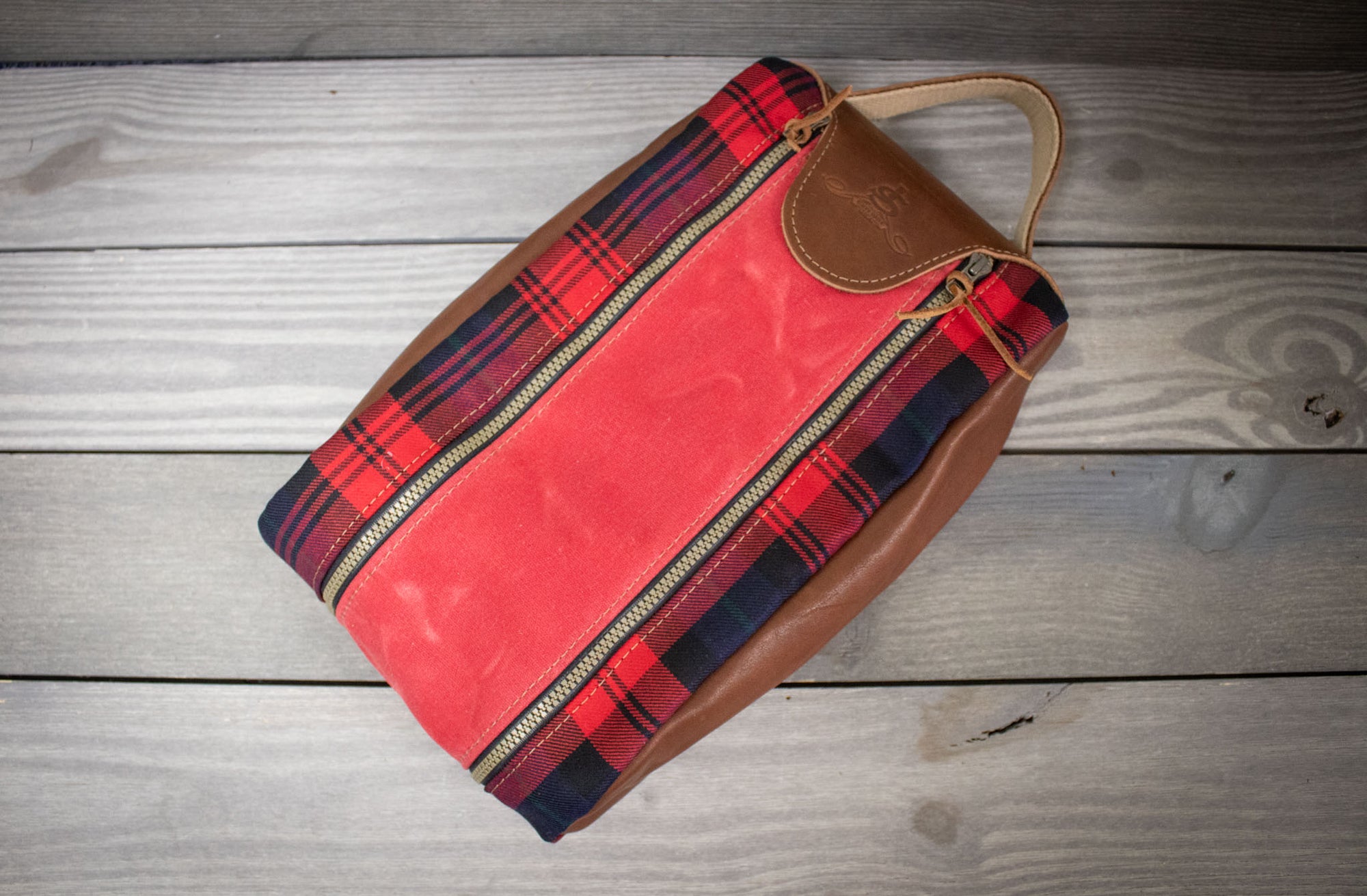 Brown Modern Tartan Shoe Bag- Steurer & Jacoby