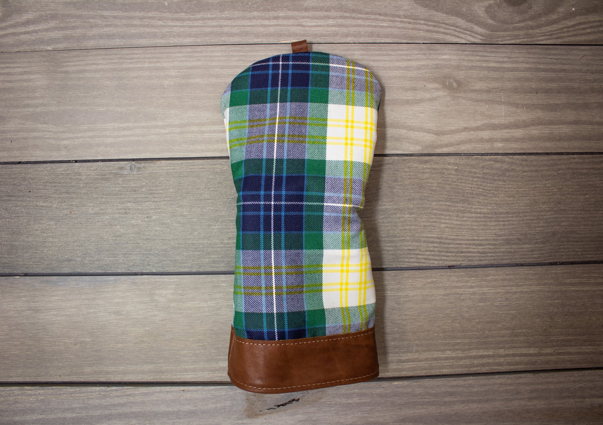 Fitzpatrick Tartan & Chestnut Leather Driver Cover- Steurer & Jacoby