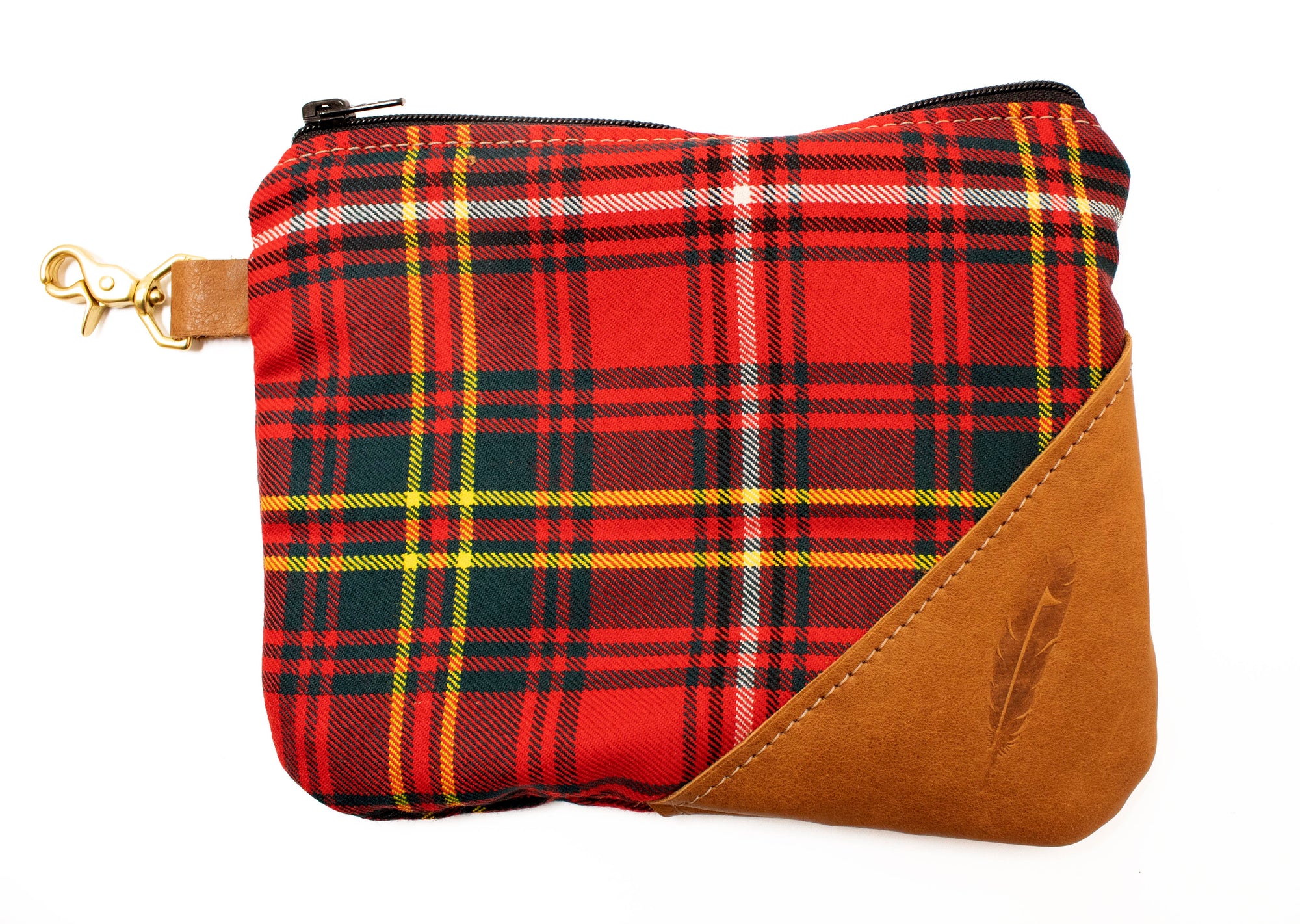 Tartan and Leather Valuables Pouch - Steurer & Jacoby