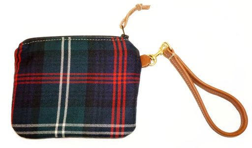 Leather and Wool Tartan Wristlet - Steurer & Jacoby