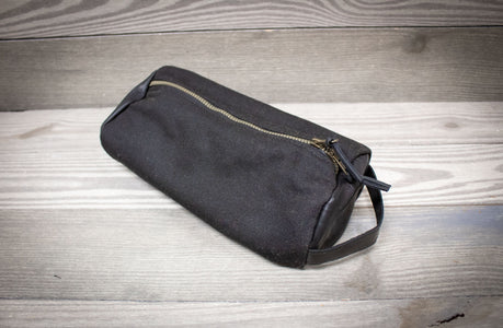 Black and Black Leather Shaving Kit- Steurer & Jacoby