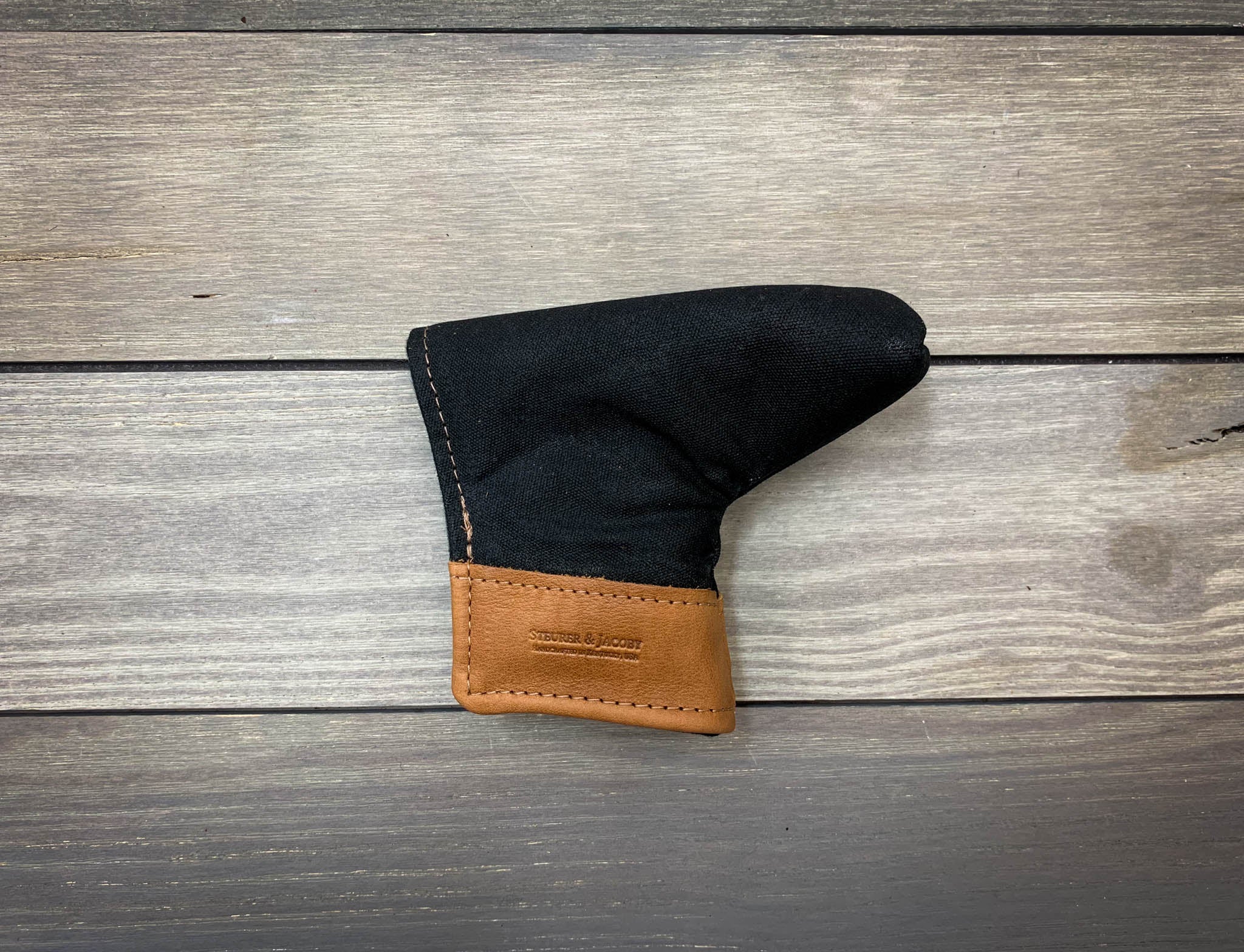 Black Waxed Cotton Duck Canvas Putter Cover- Steurer & Jacoby