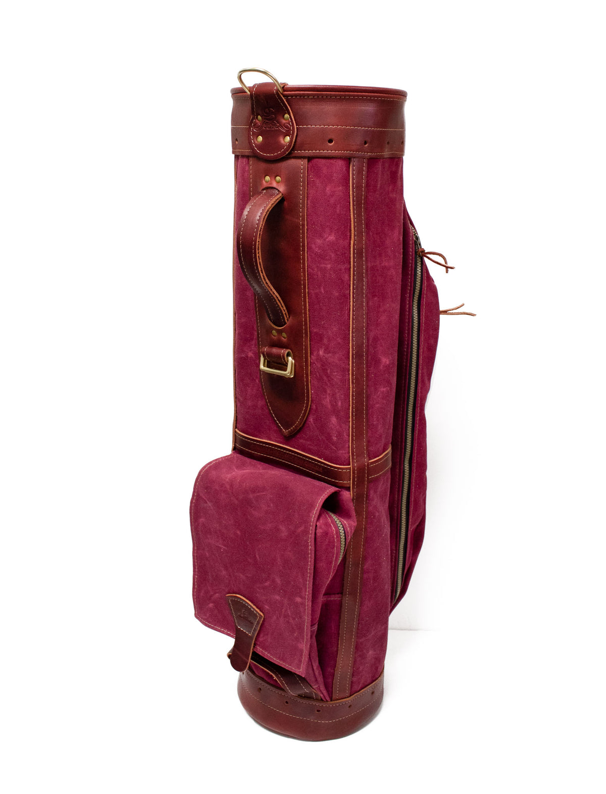 Burgundy Waxed Canvas with Burgundy Leather Staff Bag- Steurer & Jacoby