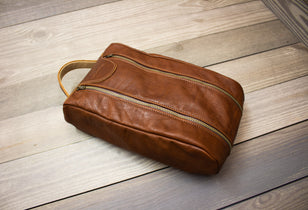 Chestnut Leather Golf Shoe Bag- Steurer & Jacoby