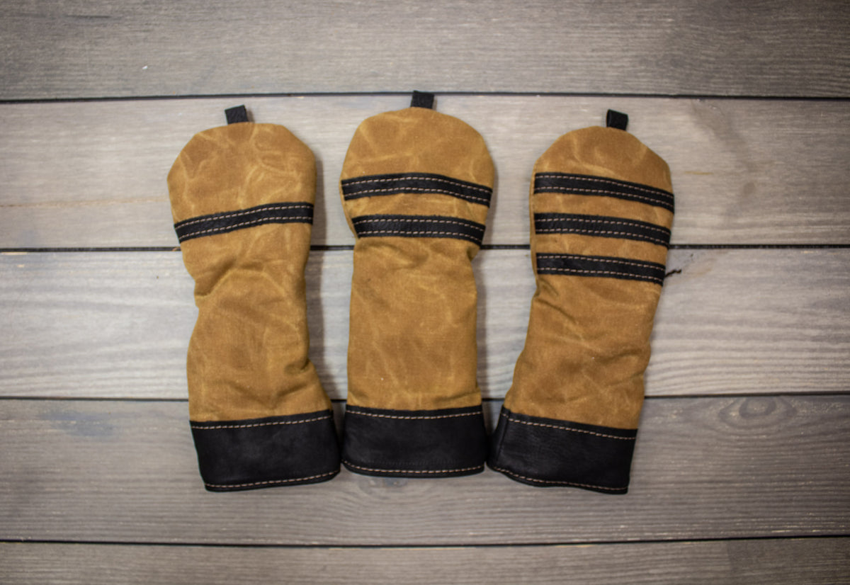 Field Tan & Black Leather Wood Covers- Steurer & Jacoby