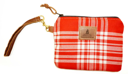 Leather and Wool Tartan Wristlet - Steurer & Jacoby