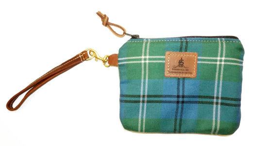 Leather and Wool Tartan Wristlet - Steurer & Jacoby
