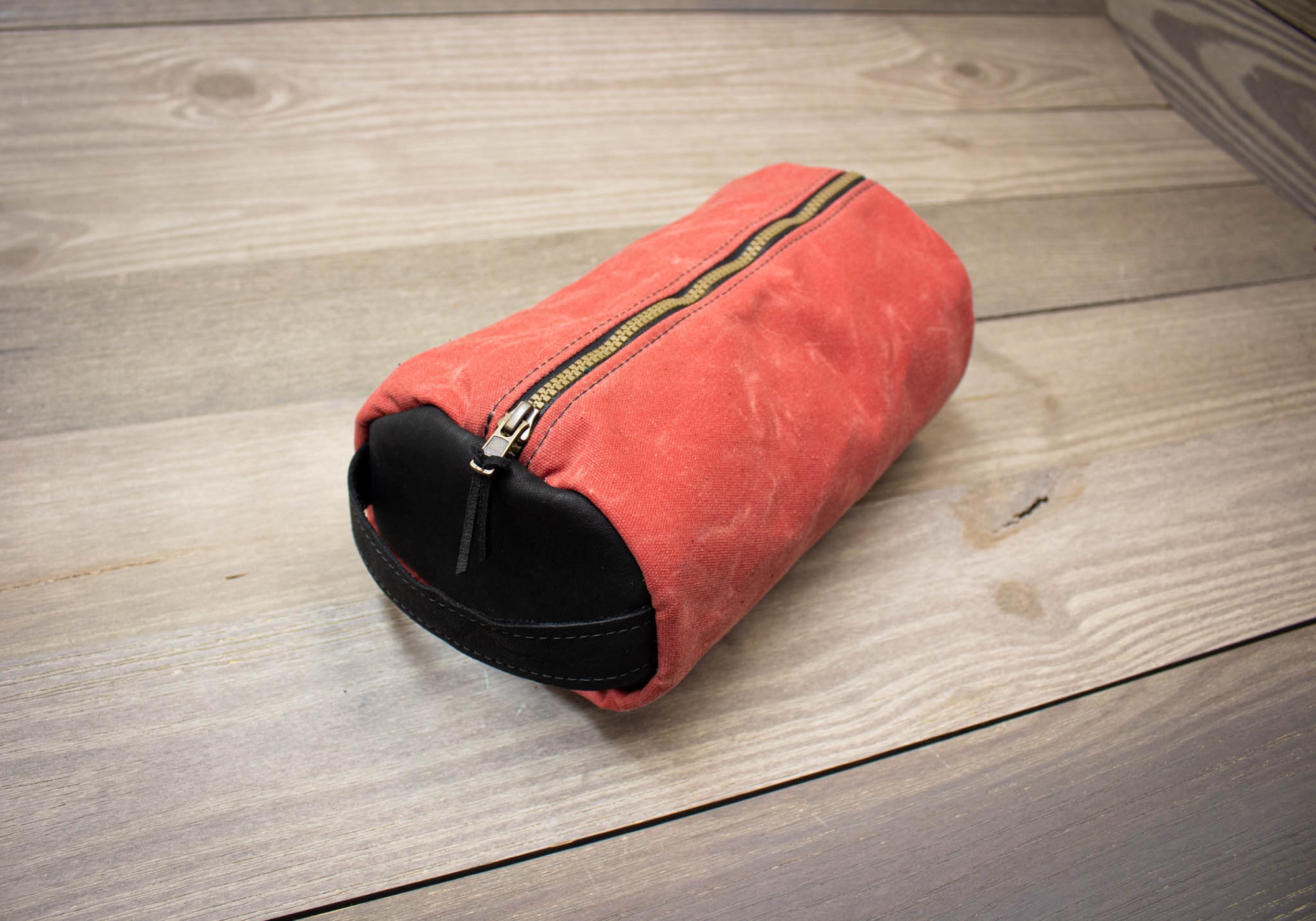 Nantucket Red Canvas & Black Leather Shaving Kit- Steurer & Jacoby 