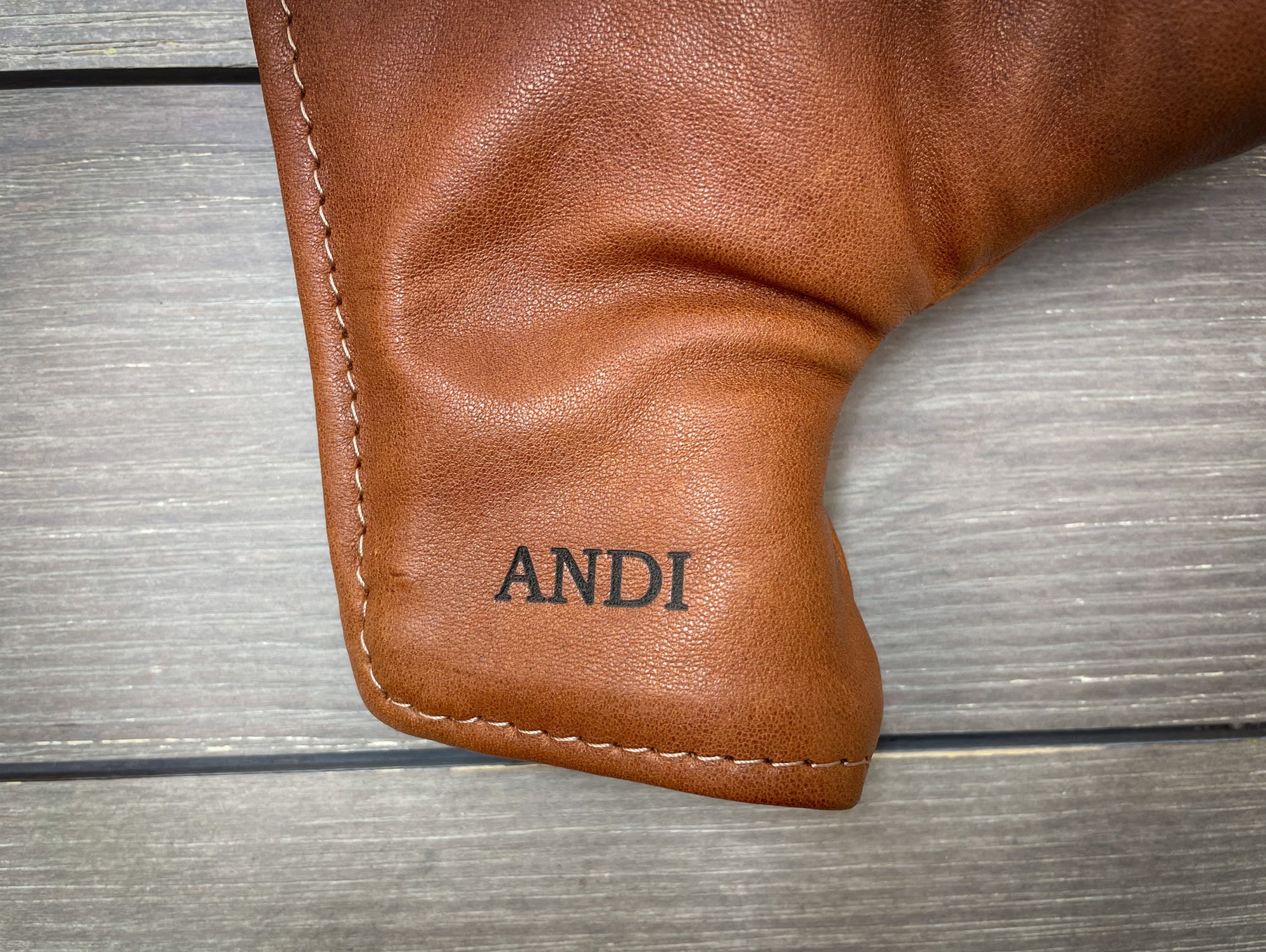 Personalization on a Leather Putter Cover- Steurer & Jacoby