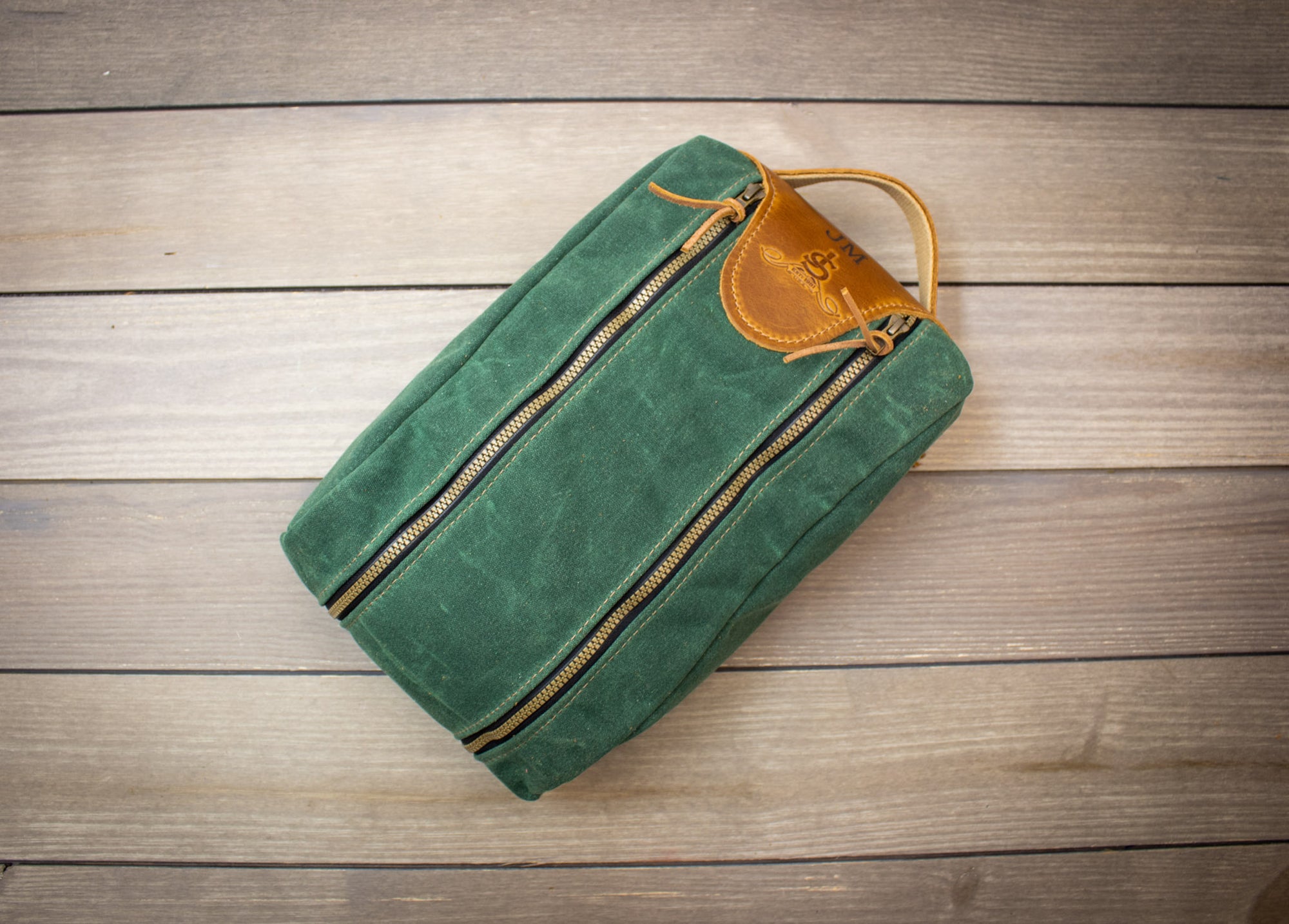 Spruce Green Waxed Canvas Shoe Bag -Steurer & Jacoby