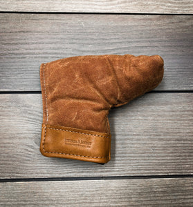 Brush Brown Canvas and Leather Putter Cover- Steurer & Jacoby